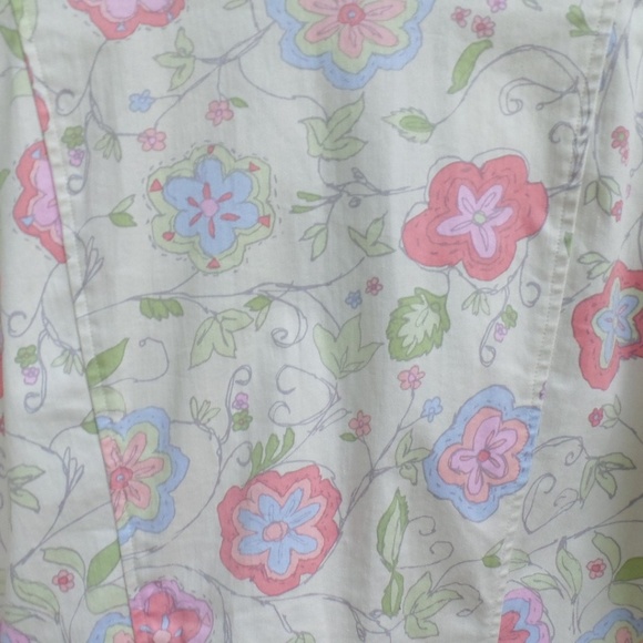 Sigrid Olsen Medium Pink Cream Floral Blazer Jacket Cotton Lightweight Spring - Picture 3 of 5